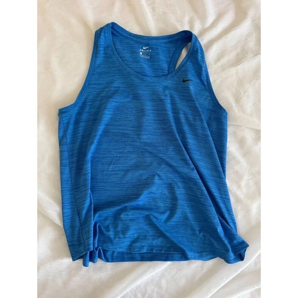Nike Dri-FIT Tank Top XL Blue Heathered Racerback Run Club‎